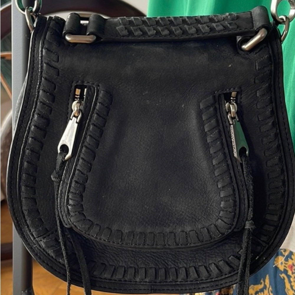 REBECCA MINKOFF Black Suede Western Crossbody